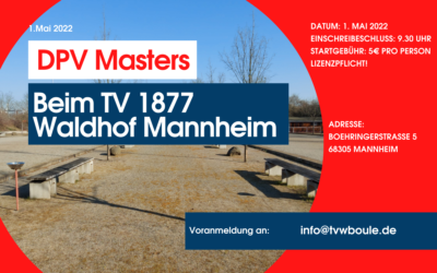 DPV-Masters am 1. Mai beim TV Waldhof Mannheim